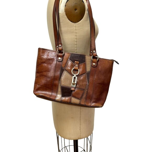 Vintage Etienne Aigner bag with patchwork leather - Picture 1 of 10